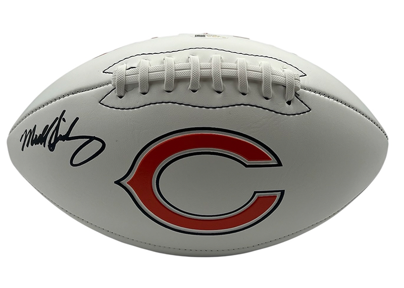 Mike Singletary Signed Chicago Bears Official NFL Team football Logo JSA