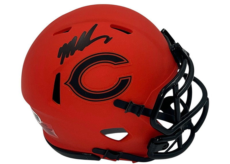 Mike Singletary Signed Chicago Bears Rave Mini Helmet Beckett