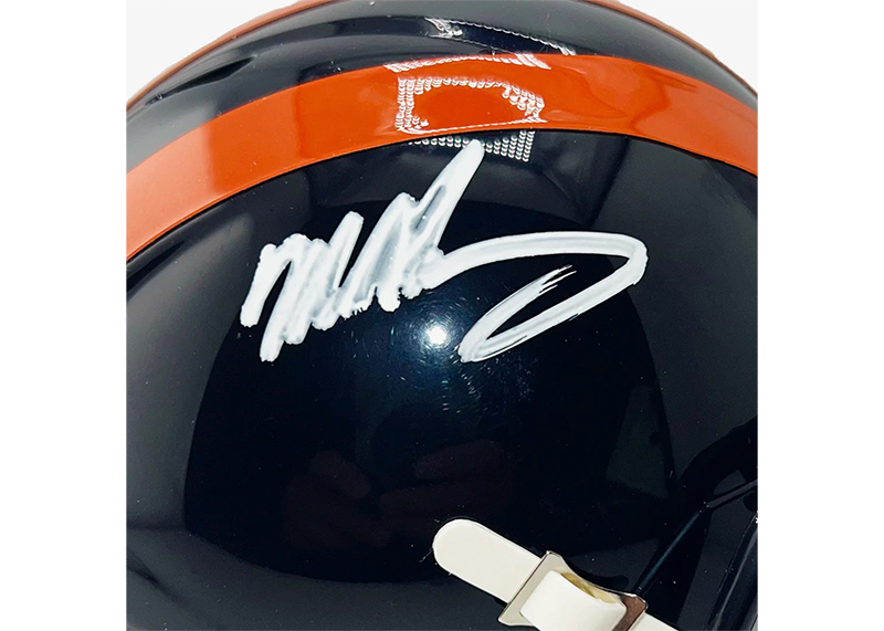 Mike Singletary Signed Chicago Bears Throwback 1936 Speed Mini Football Helmet Beckett