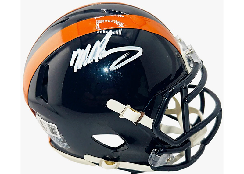 Mike Singletary Signed Chicago Bears Throwback 1936 Speed Mini Football Helmet Beckett