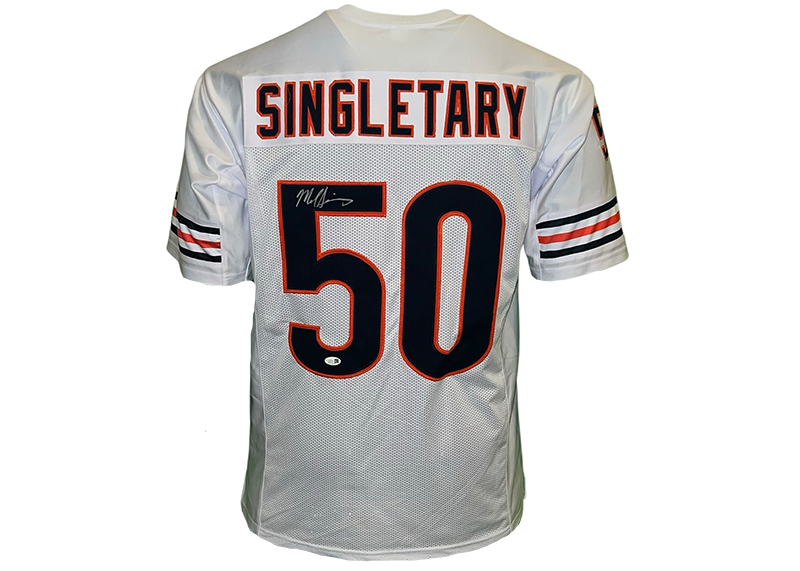 Mike Singletary Signed Chicago White Football Jersey JSA