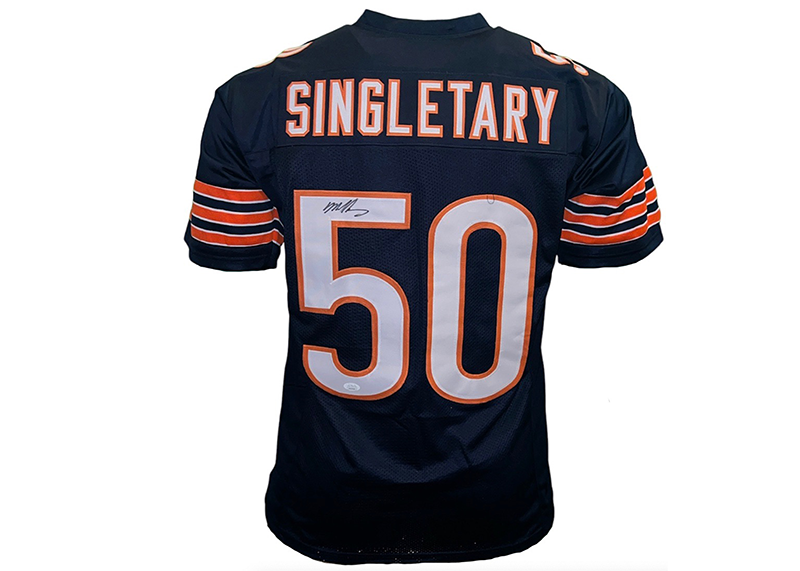 Mike Singletary Signed Chicago Blue Football Jersey JSA