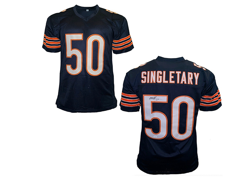 Mike Singletary Signed Custom Blue Football Jersey JSA