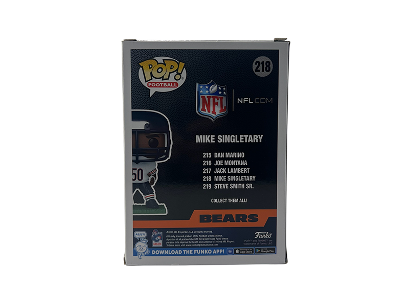 Mike Singletary Signed Funko Pop #218 Chicago Bears NFL Beckett