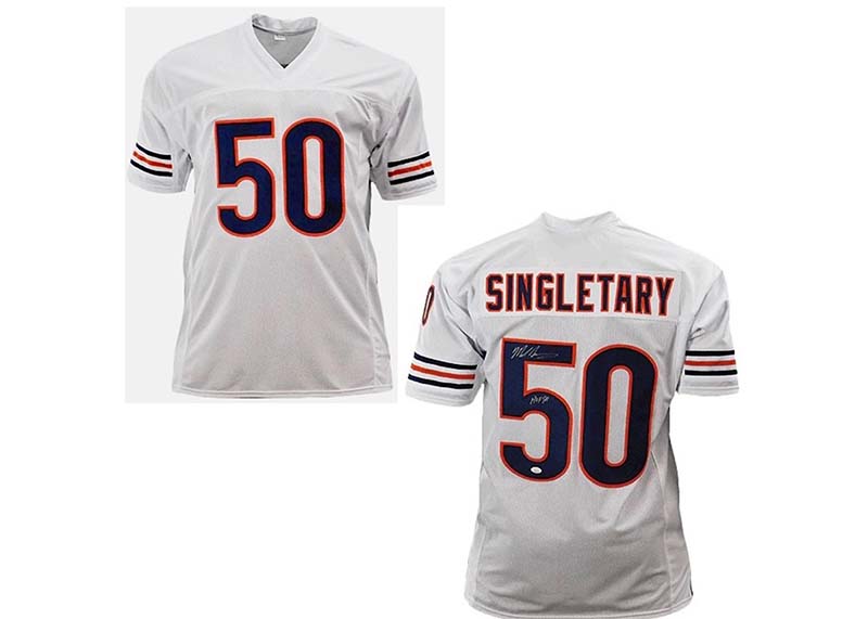 Mike Singletary Signed HOF 98 Inscription White Custom Jersey (Beckett)