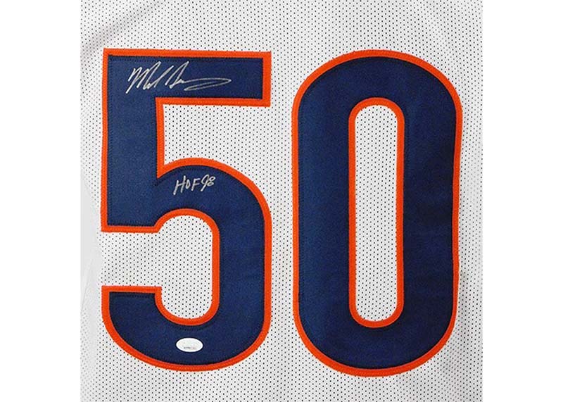 Mike Singletary Signed HOF 98 Inscription White Custom Jersey (Beckett)