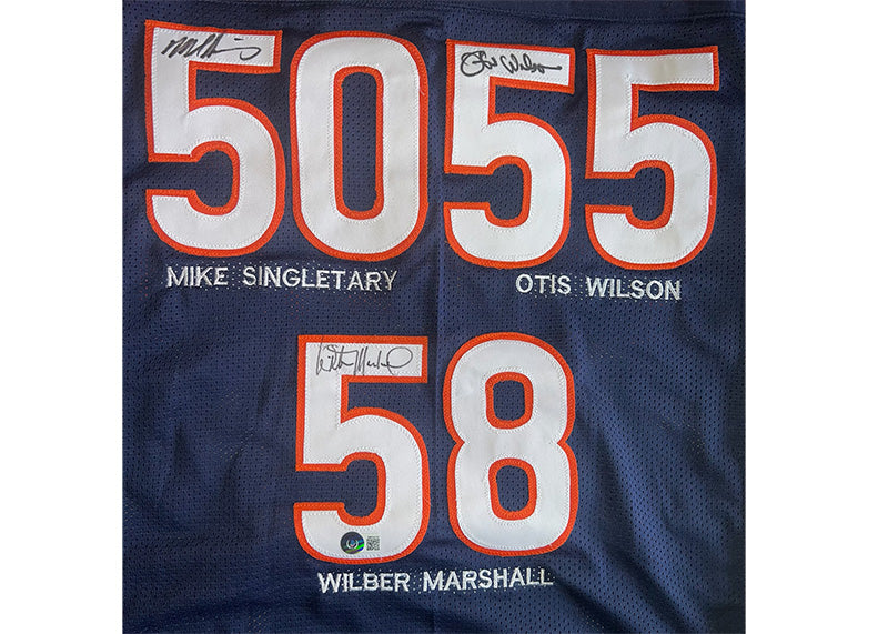 Mike Singletary Wilber Marshall & Otis Wilson Signed Bermuda triangle Jersey Beckett