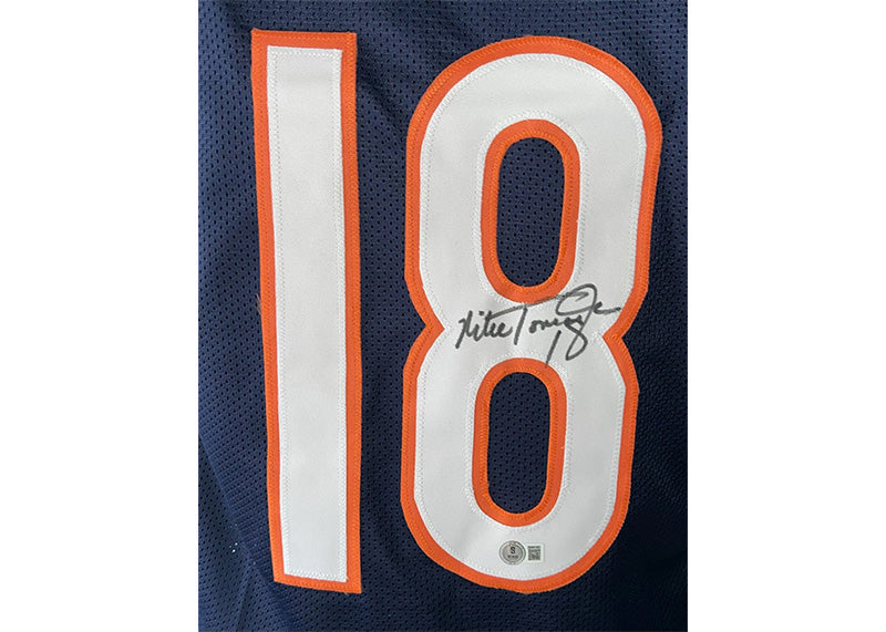 Mike Tomczak Signed Chicago Blue Football Jersey Beckett