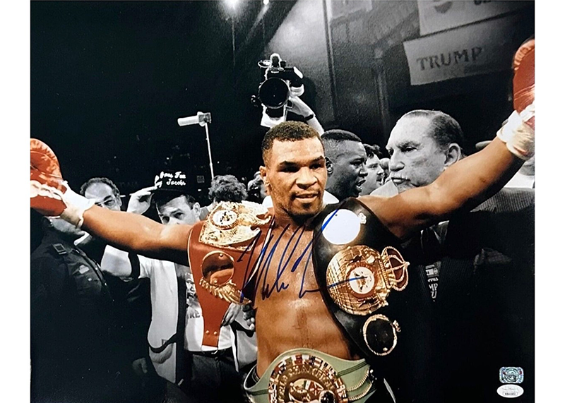 Mike Tyson Signed 16x20 Championship Boxing Photo JSA