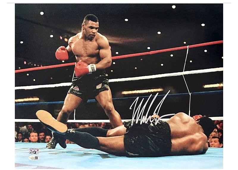 Mike Tyson Signed 16x20 Knockout Boxing Photo JSA