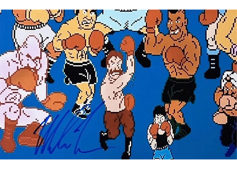 Mike Tyson Signed 16x20 Nintendo "Punch-Out!!" Villains Photo JSA