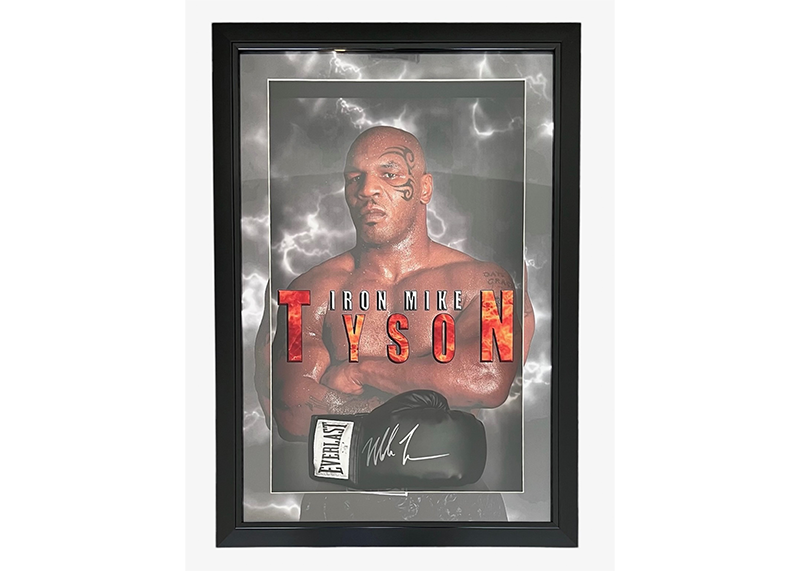 Mike Tyson Signed 3D Framed Red Everlast Boxing Glove 32x6x22 JSA
