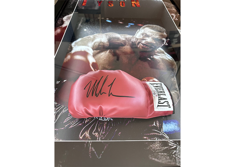 Mike Tyson Signed 3D Framed Red Everlast Boxing Glove With LED Lights 33x23 JSA