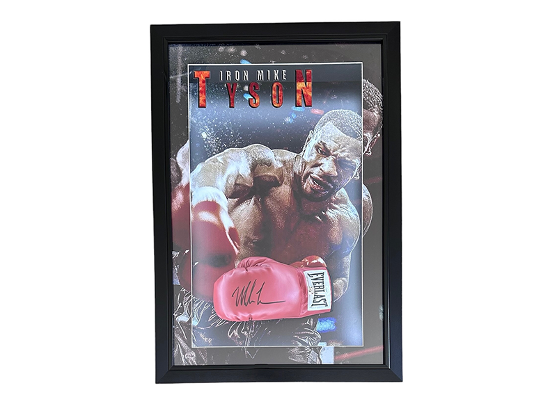 Mike Tyson Signed 3D Framed Red Everlast Boxing Glove 32x6x22 JSA