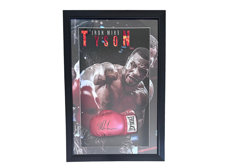 Mike Tyson Signed 3D Framed Red Everlast Boxing Glove 32x6x22 JSA