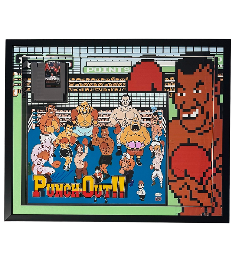 Mike Tyson Signed Punch-Out Nintendo Photo 3D LED Light Up Frame JSA 32x26