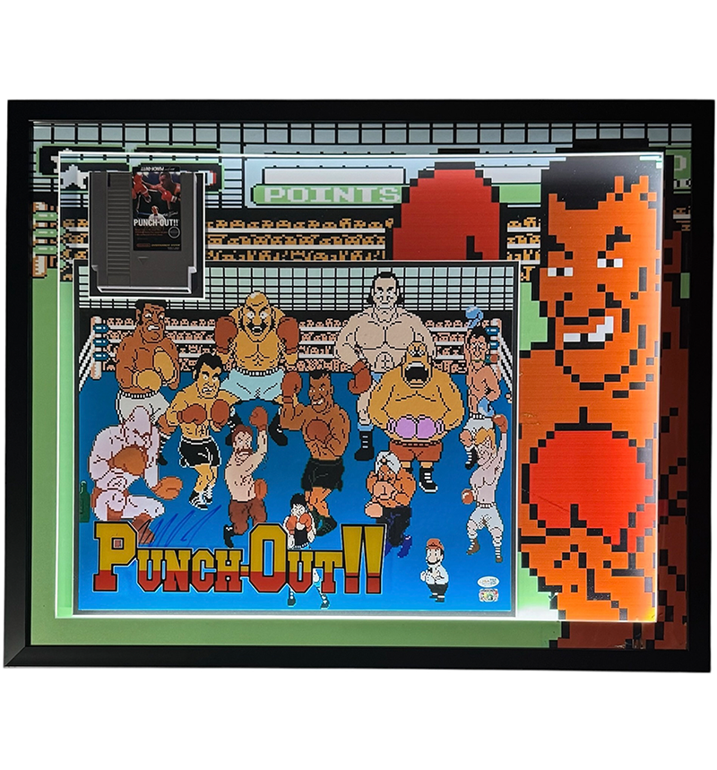 Mike Tyson Signed Punch-Out Nintendo Photo 3D LED Light Up Frame JSA 32x26
