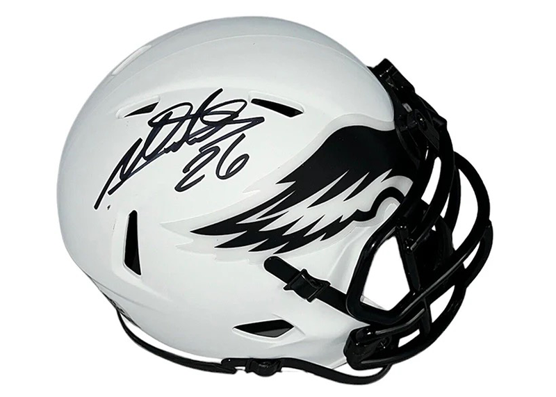 Miles Sanders Philadelphia Eagles Autographed Lunar Mini Helmet (JSA)