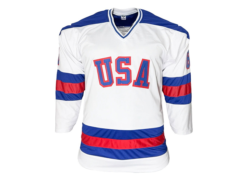 Miracle On Ice 18-Autograph 1980's Gold Medalists Team USA Jersey White (JSA)