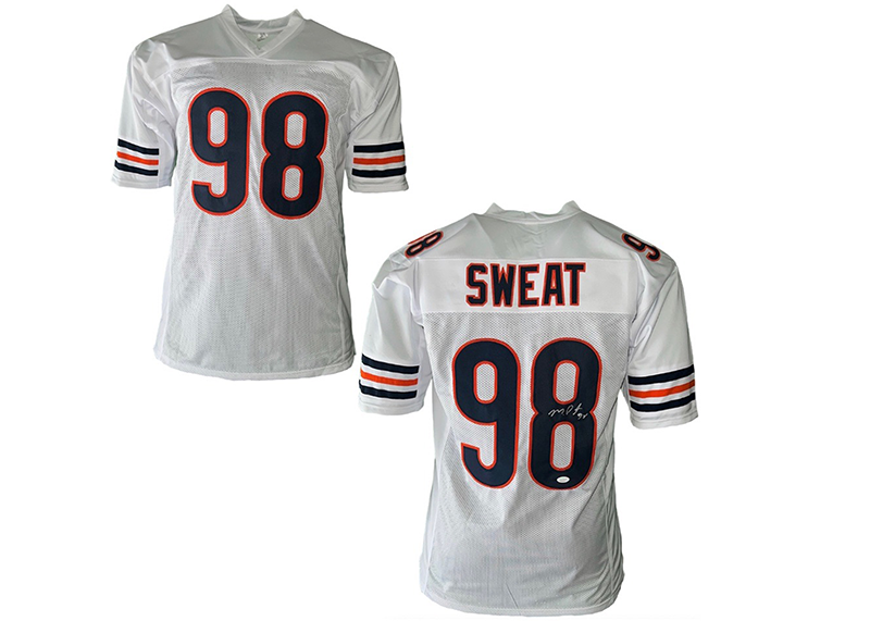 Montez Sweat Signed Chicago White Football Jersey JSA