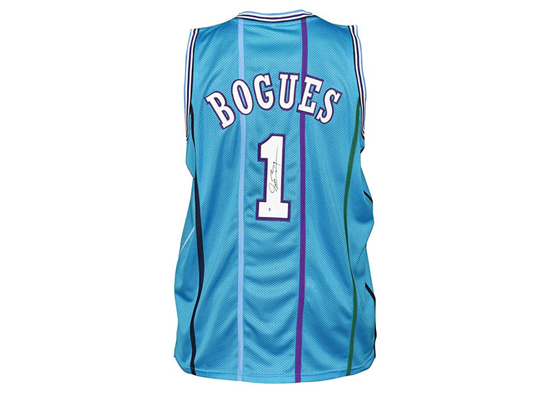 Muggsy Bogues Signed Charlotte Blue Basketball Jersey (JSA)