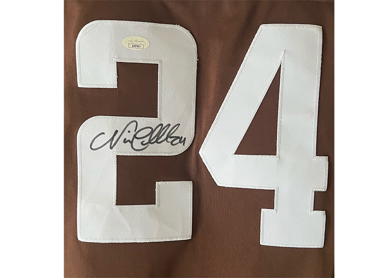 Nick Chubb Signed Custom Brown Football Jersey JSA