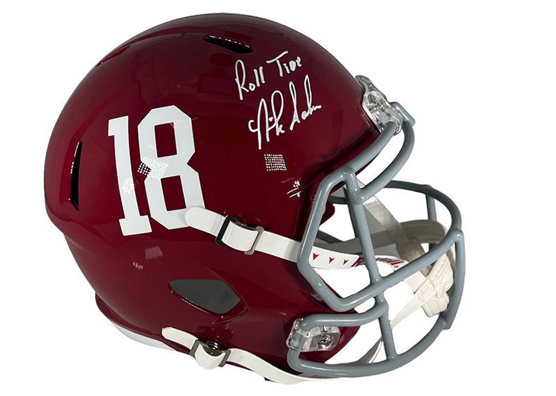 Nick Saban Signed Alabama Crimson Tide Full Size Football Helmet JSA Roll Tide Inscription