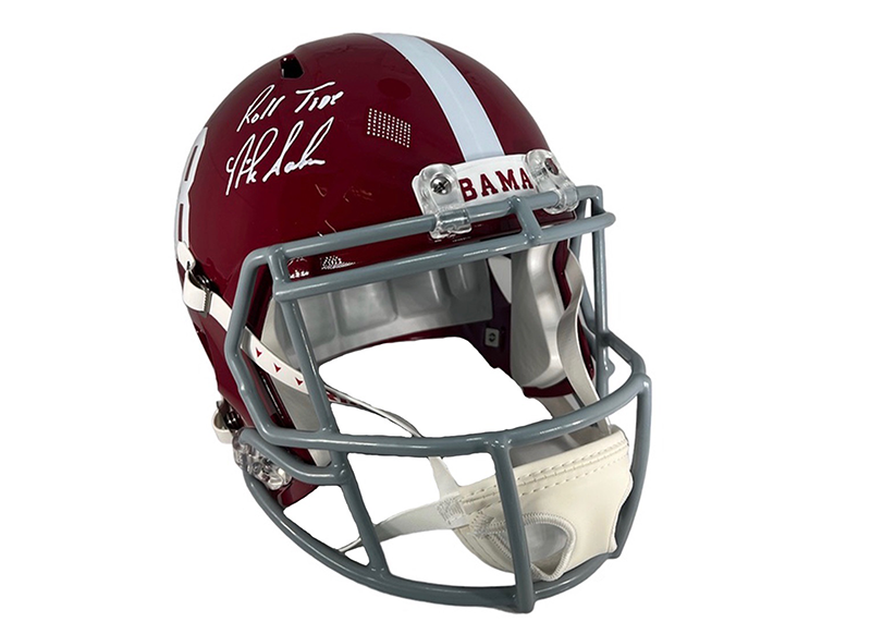 Nick Saban Signed Alabama Crimson Tide Full Size Football Helmet JSA Roll Tide Inscription