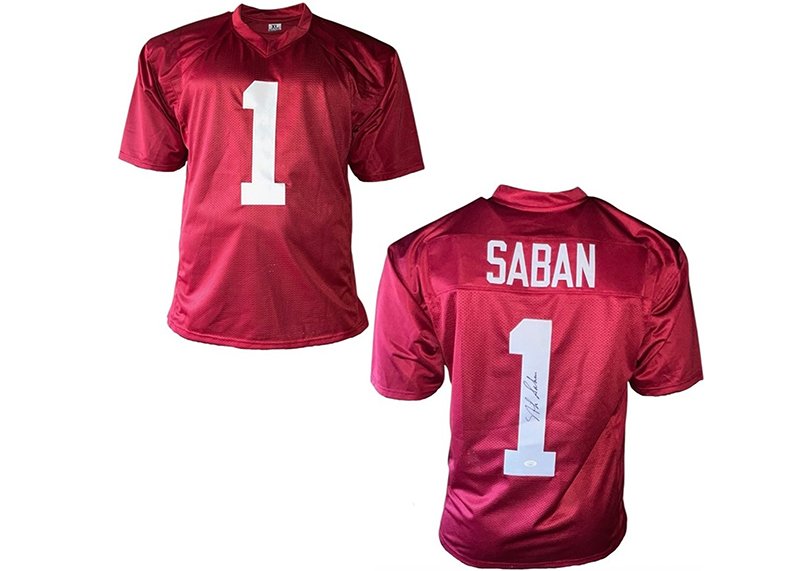 Nick Saban Signed Alabama Red College Football Jersey JSA