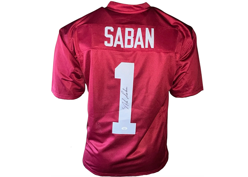 Nick Saban Signed Alabama Red College Football Jersey JSA
