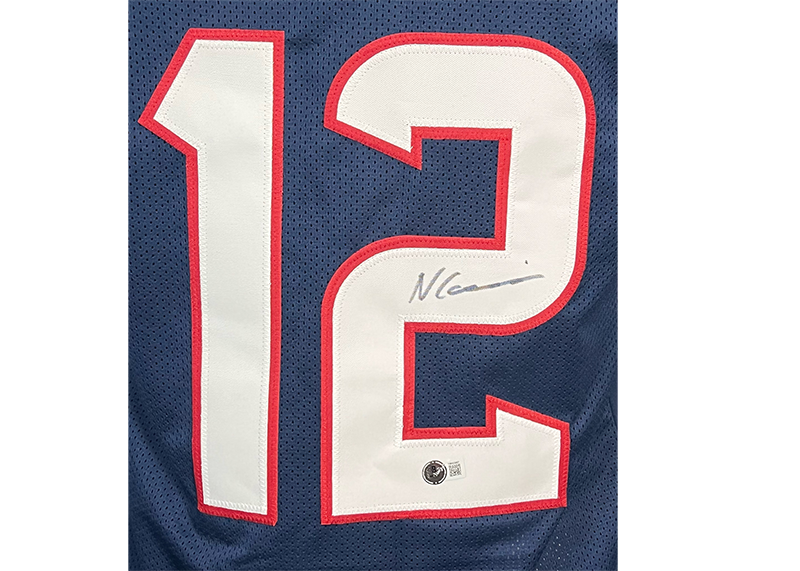 Nico Collins Signed Custom Blue Football Jersey JSA