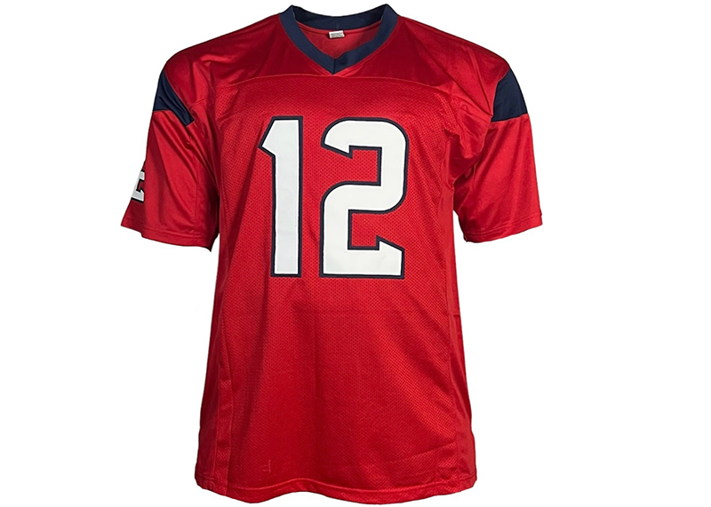 Nico Collins Signed Custom Red Football Jersey JSA