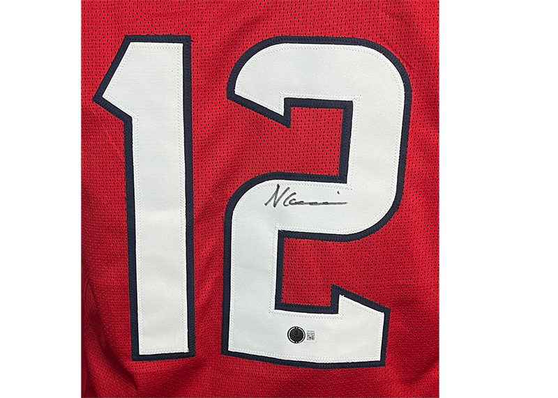 Nico Collins Signed Custom Red Football Jersey JSA