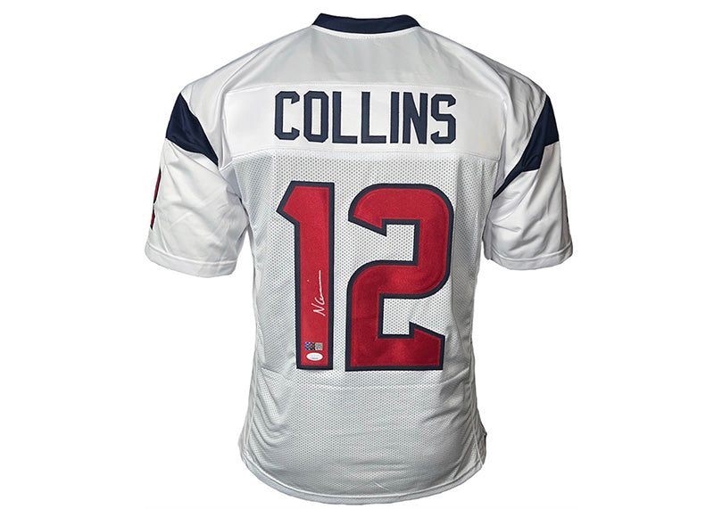 Nico Collins Signed Custom White Football Jersey JSA