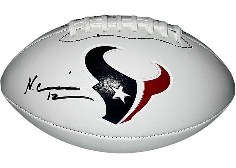 Nico Collins Signed Houston Texans Official NFL Team Logo Football (Beckett)