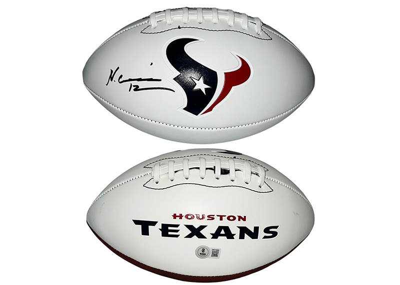 Nico Collins Signed Houston Texans Official NFL Team Logo Football (Beckett)