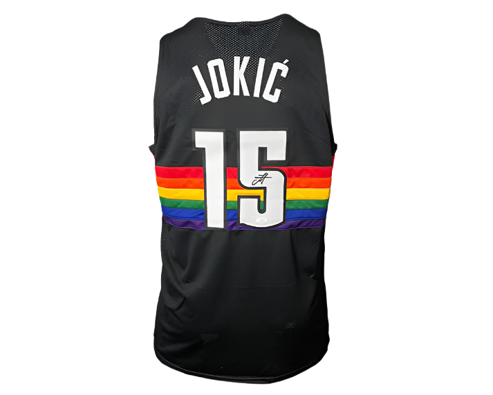 Nikola Jokic Signed Custom Denver Black Throwback Basketball Jersey JSA