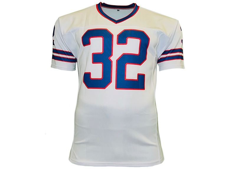 OJ Simpson Autograhed Buffalo White Football Jersey (JSA) Bills Mafia Inscription