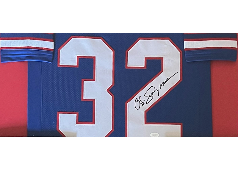 OJ Simpson Signed Buffalo Bills 34x42 Framed Football Jersey JSA