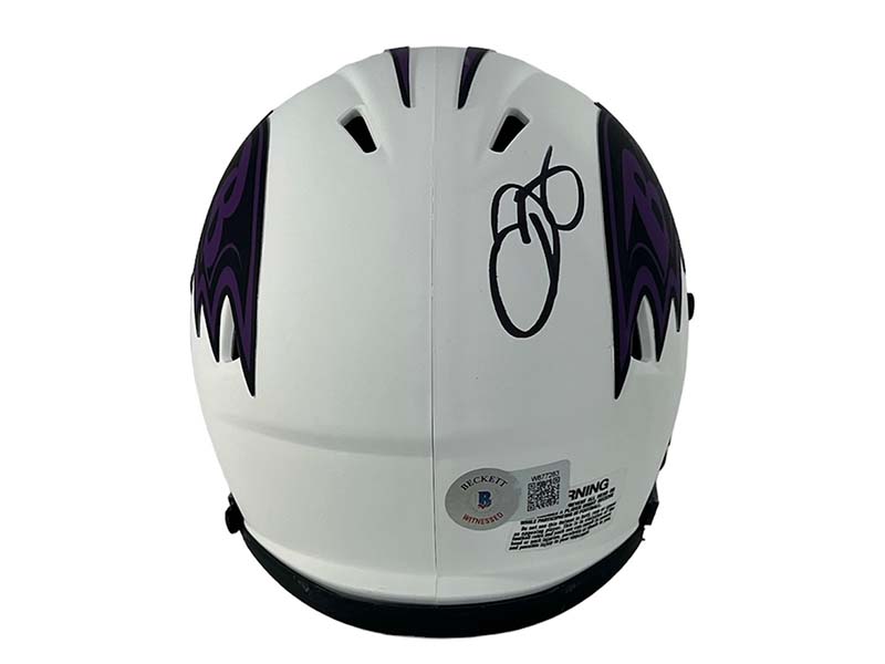 Lamar Jackson Baltimore Ravens Autographed Black Speed Mini Helmet (JSA)