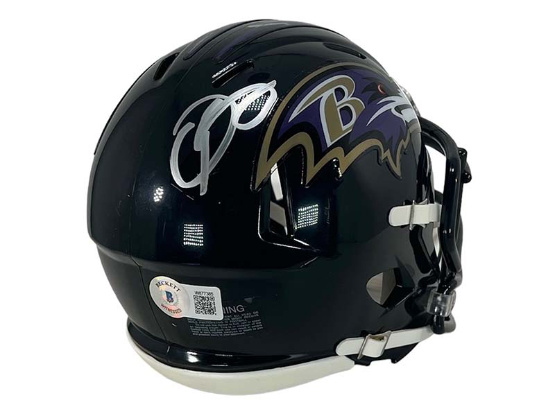 Odell Beckham Signed Baltimore Ravens Speed Mini Helmet (Beckett) 3xPr –