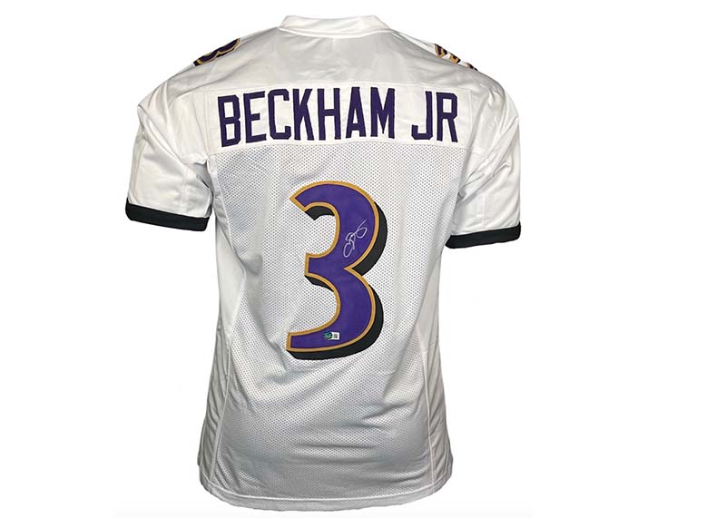 Odell Beckham Jr Autographed White Custom Football Jersey (Beckett)