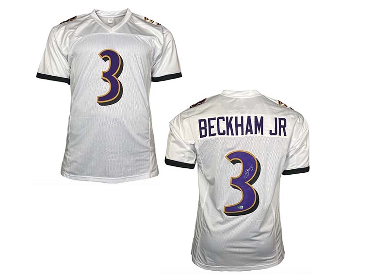 Odell Beckham Jr Autographed White Custom Football Jersey (Beckett)