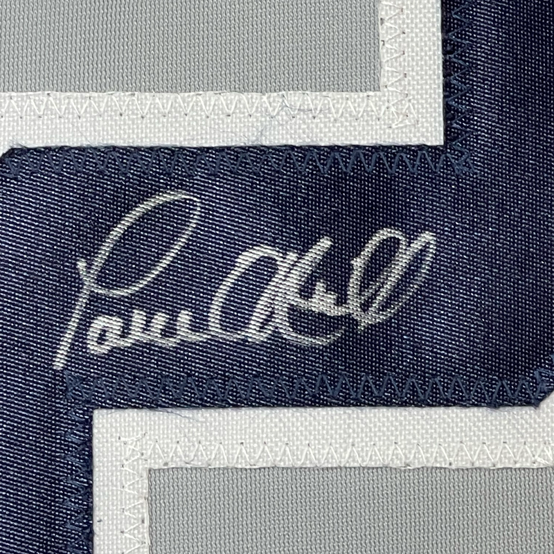 Framed Autographed/Signed Paul O'Neill 35x39 New York Grey Baseball Jersey JSA COA