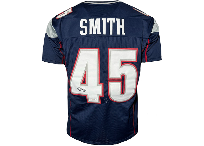 Otis Smith Signed New England Blue Football Jersey JSA