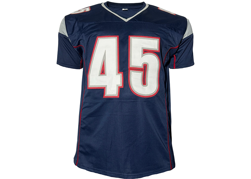 Otis Smith Signed New England Blue Football Jersey JSA