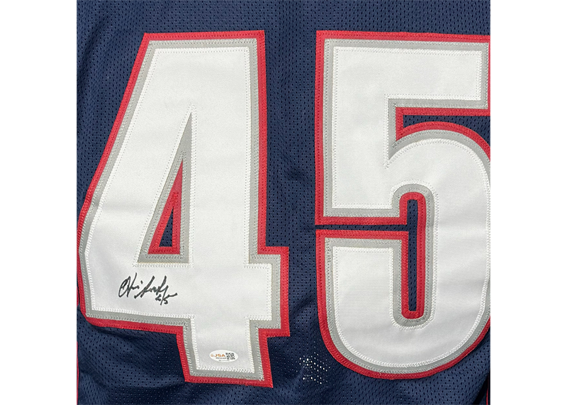 Otis Smith Signed New England Blue Football Jersey JSA