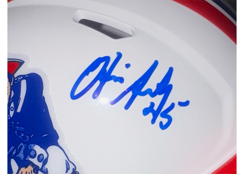 Otis Smith Signed New England Patriots 1990-92 ThrowBack Mini Helmet JSA