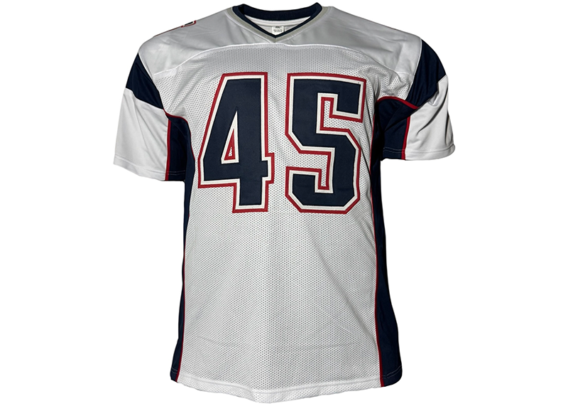 Otis Smith Signed New England White Football Jersey JSA