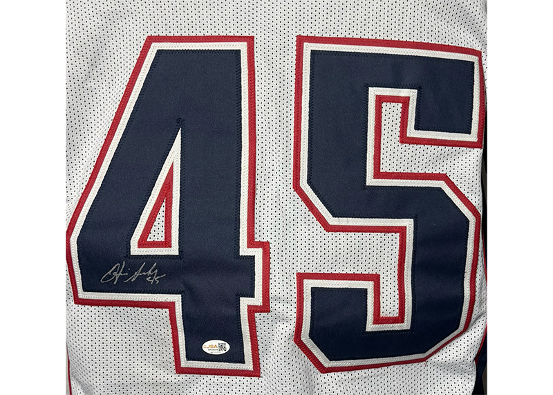 Otis Smith Signed New England White Football Jersey JSA